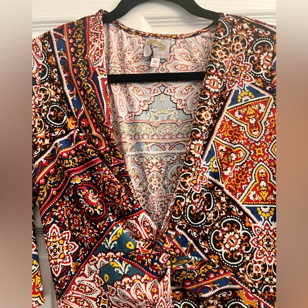 Anthropologie Fig & Flower Colorful Midi Dress, Women’s Size Medium - Picture 2 of 5